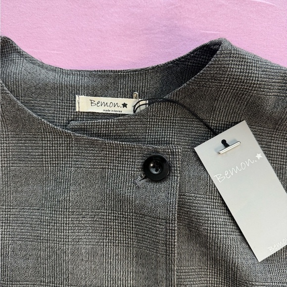 Bemon Toddler Girl Checked Blazer Jacket With Button  Size 7Y - Picture 3 of 9